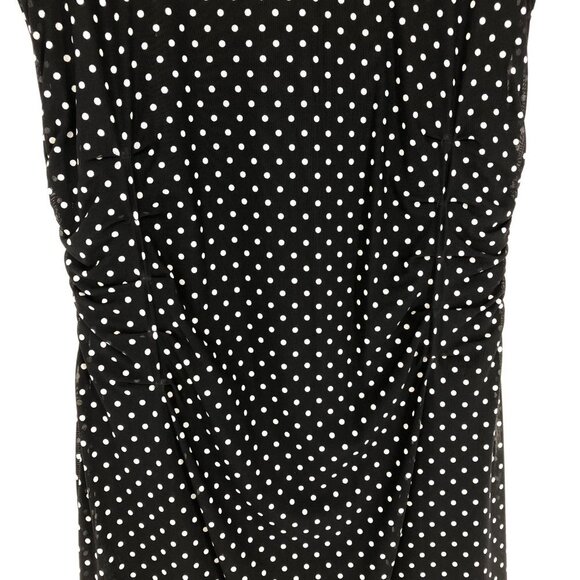 Le Chateau  Black white Polka Dot short sleeve ruched NWT Dress Size XXL - Picture 14 of 16